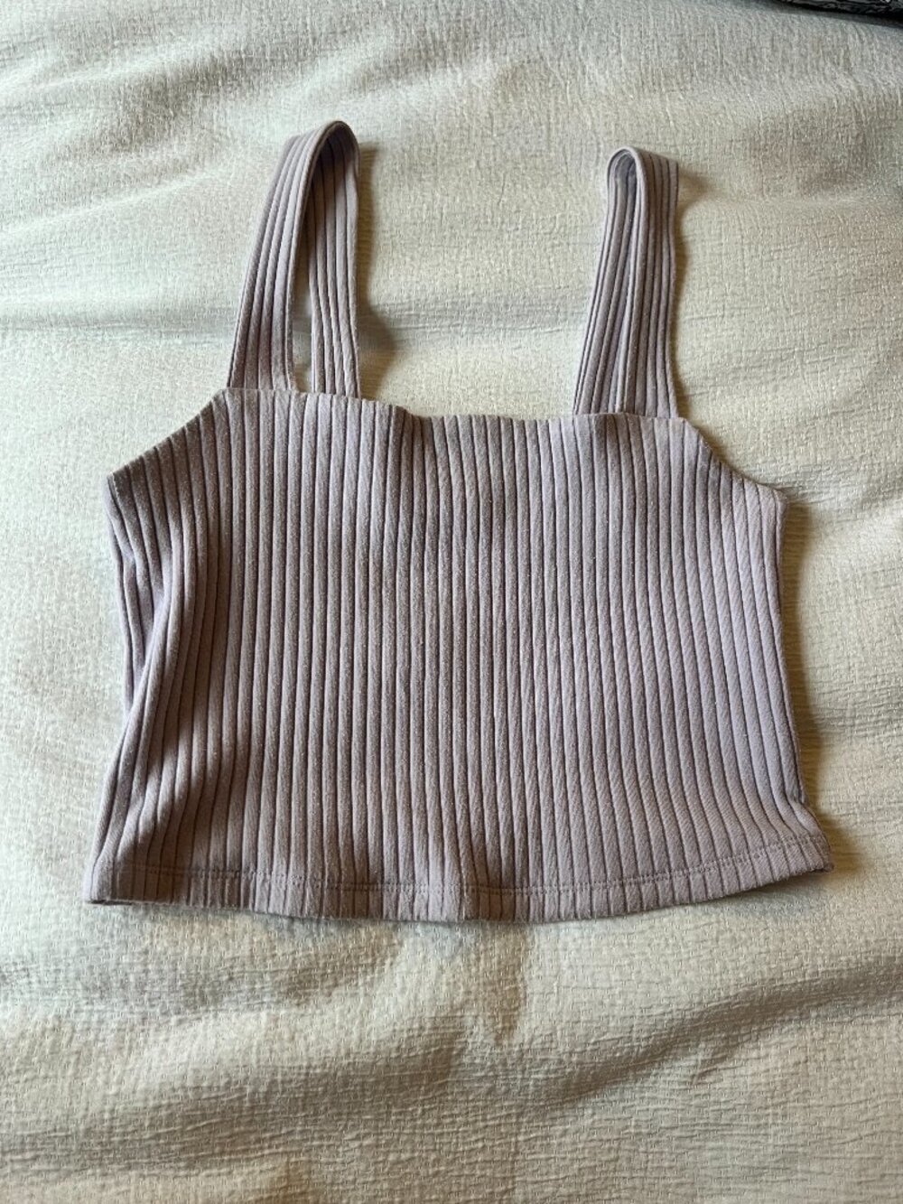 American Eagle Light Purple/Lavender Ribbed Crop Top, Size Small